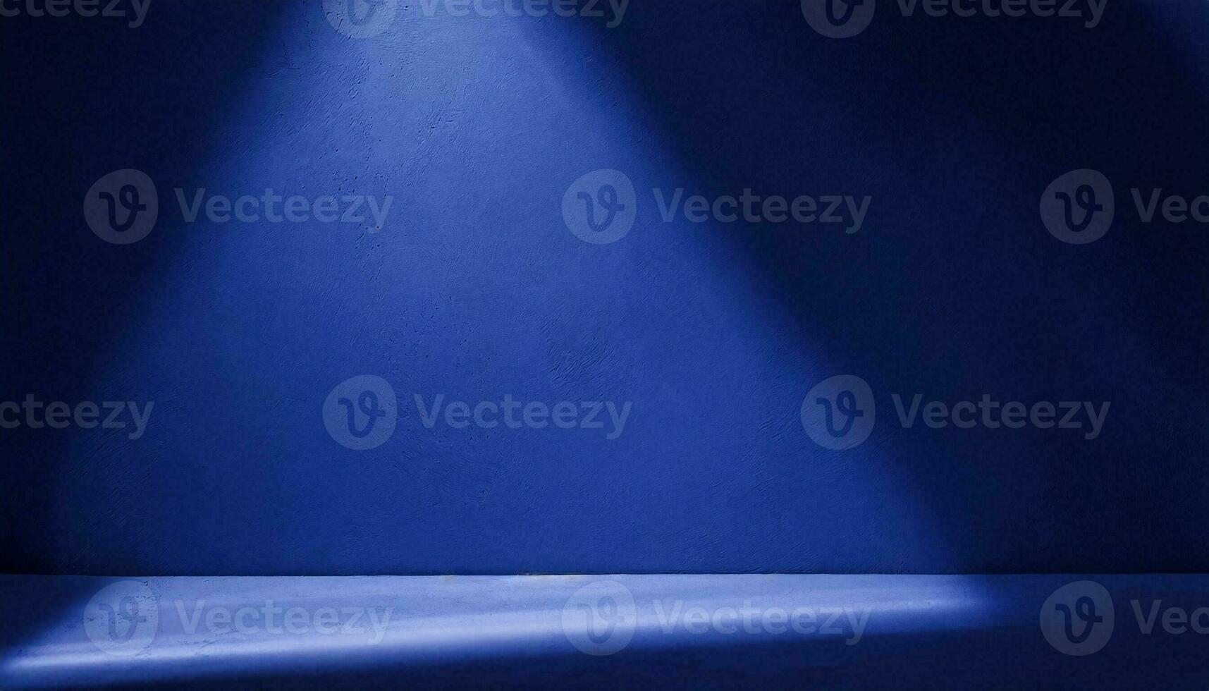AI generated Minimalistic abstract background for product presentation. Light on a dark blue wall. photo