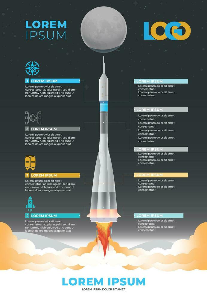 Launch Concept Infographics vector