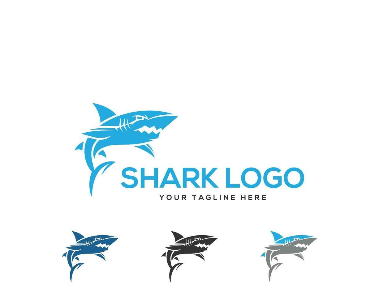 Shark logo design vector illustration.