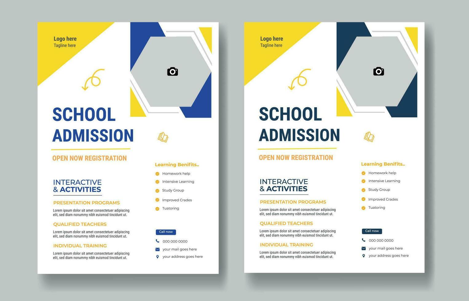 Creative School Admission flyer Design vector