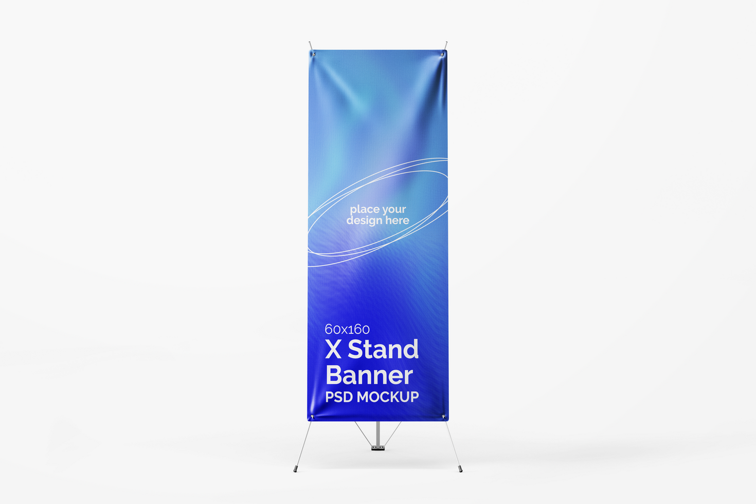 verticaal staand X banier met getextureerde canvas papier realistisch bewerkbare mockup ontwerp sjabloon geïsoleerd psd