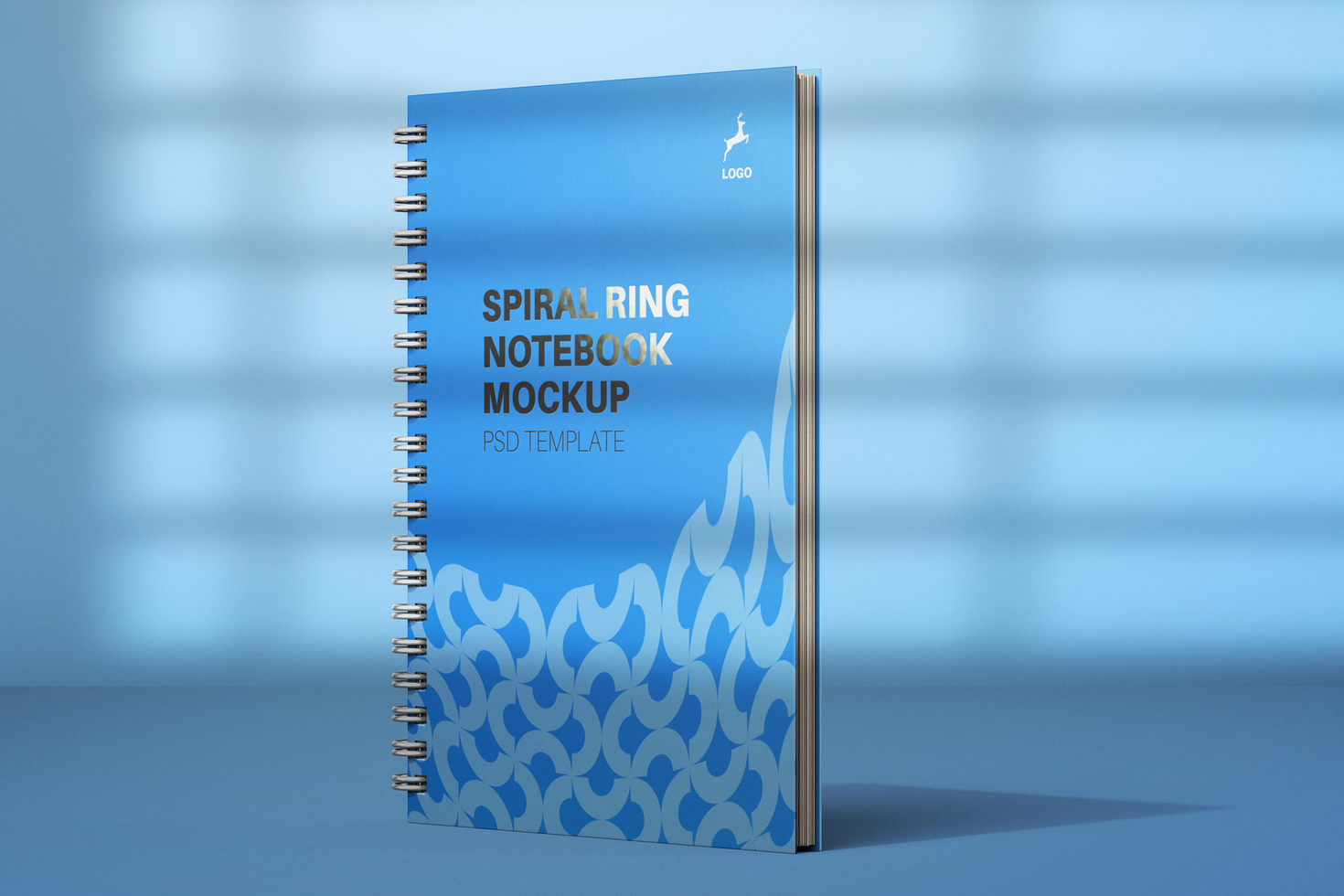 a5 wire bound spiral ring binder diary corporate notebook planner realistic mockup design template psd