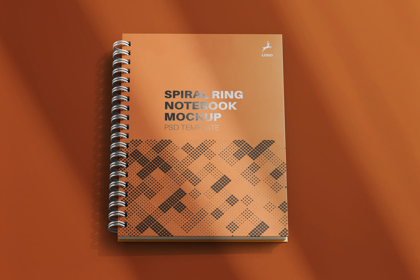 a5 wire bound spiral ring binder diary corporate notebook planner realistic mockup design template psd