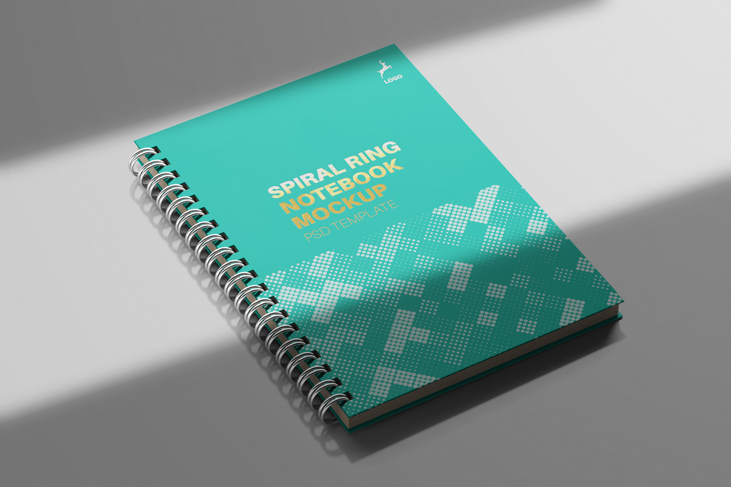 a5 wire bound spiral ring binder diary corporate notebook planner realistic mockup design template psd