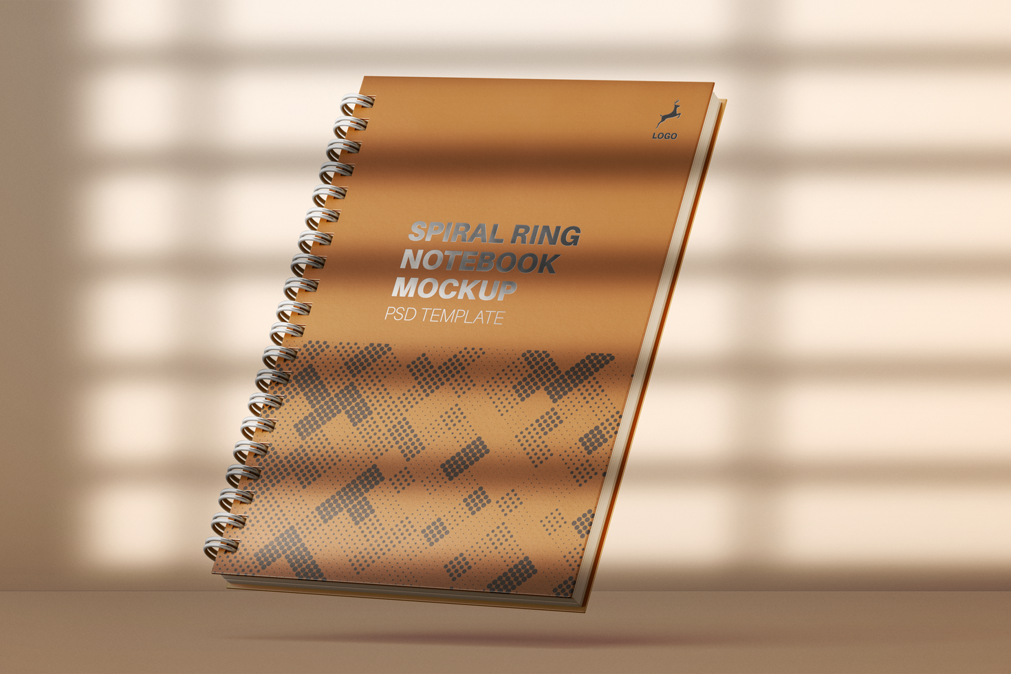 a5 wire bound spiral ring binder diary corporate notebook planner realistic mockup design template psd