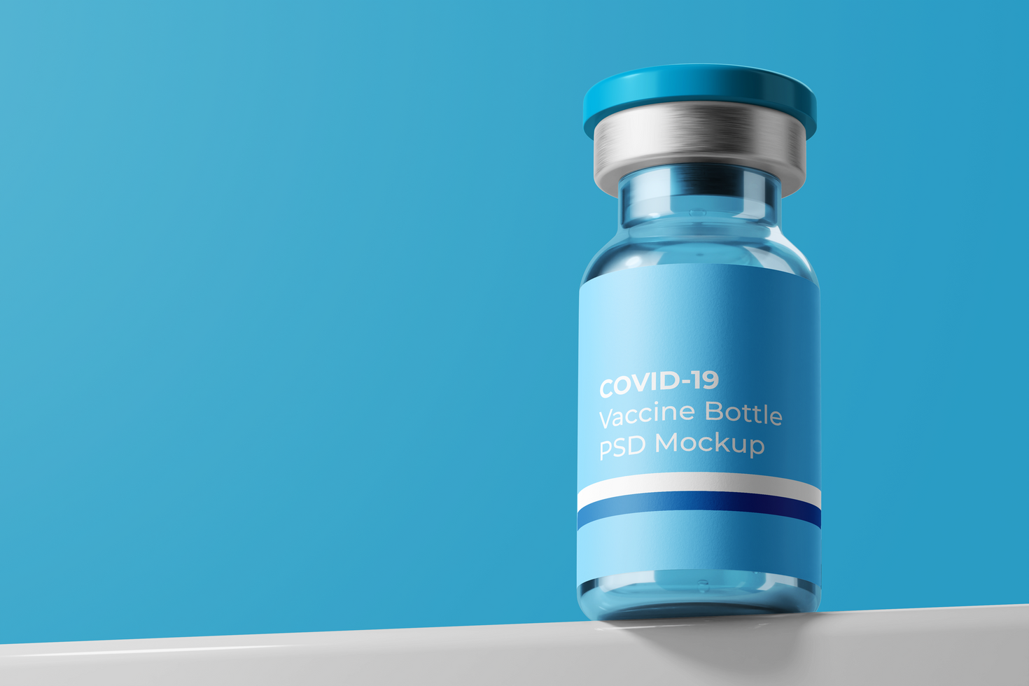 corona virus covid-19 vaccin glas flacon geneeskunde fles realistisch bewerkbare mockup ontwerp sjabloon psd