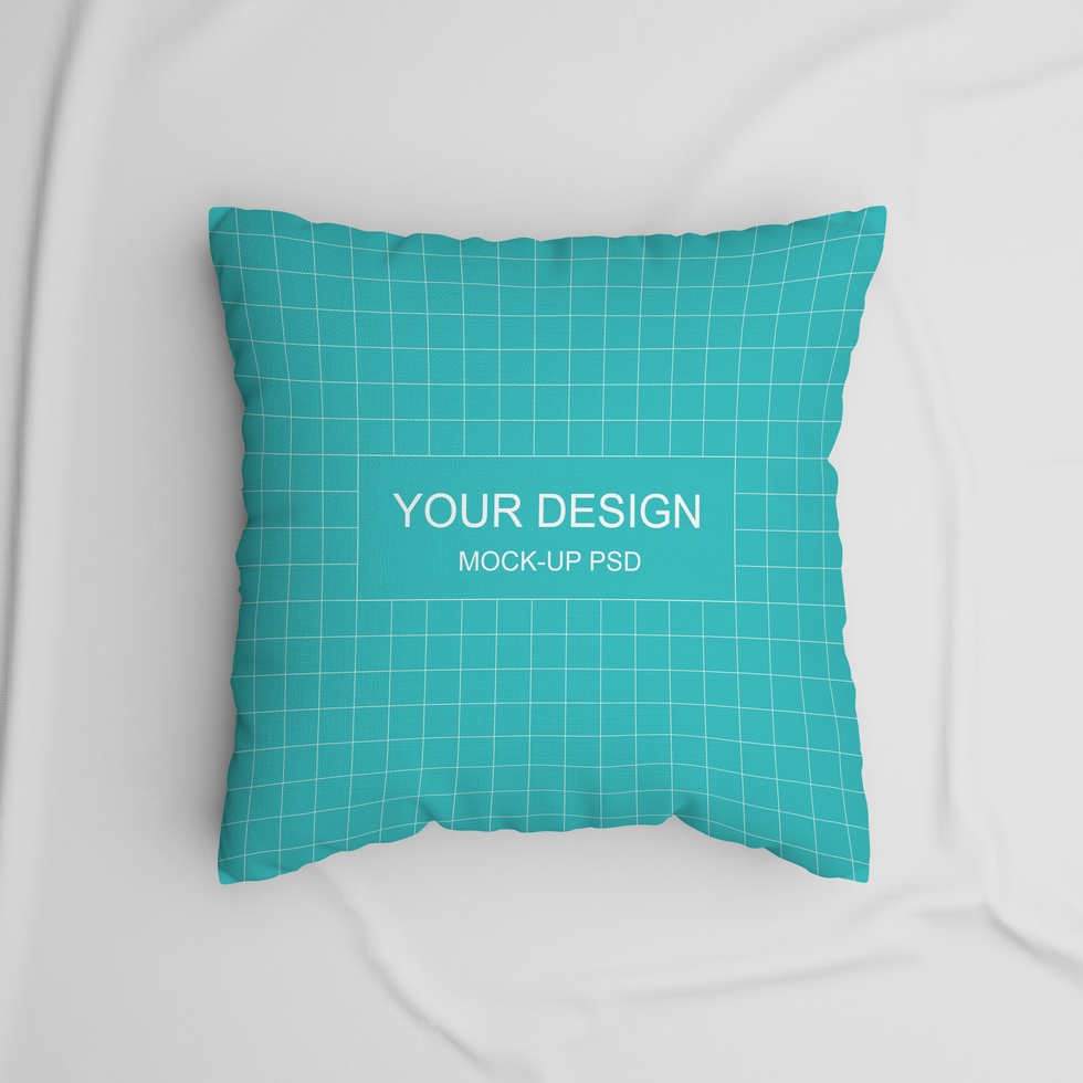 Green Pillow mockup on white background psd