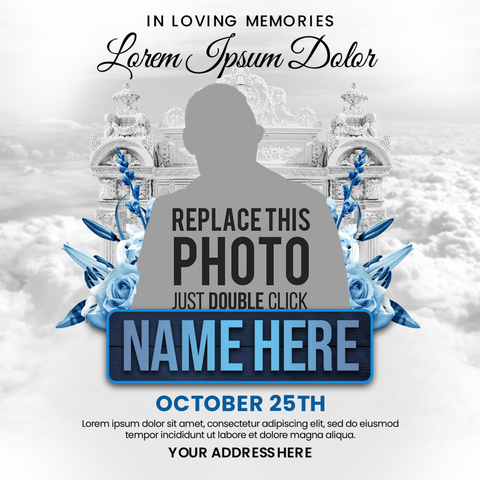 Creative Funeral day Square Flyer or Poster psd