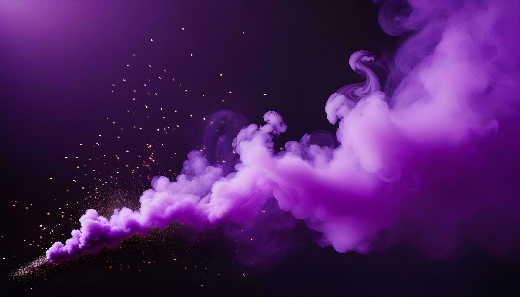 AI generated Ethereal Purple Smoke Cloud with Gold Specks photo