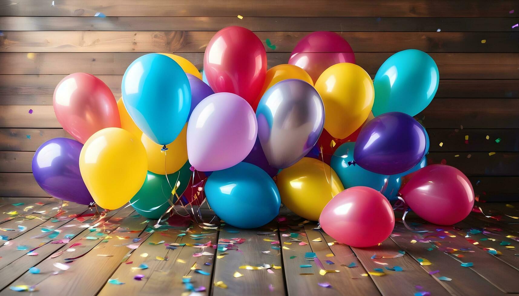 AI generated A Colorful Celebration A Bounty of Balloons and Confetti photo