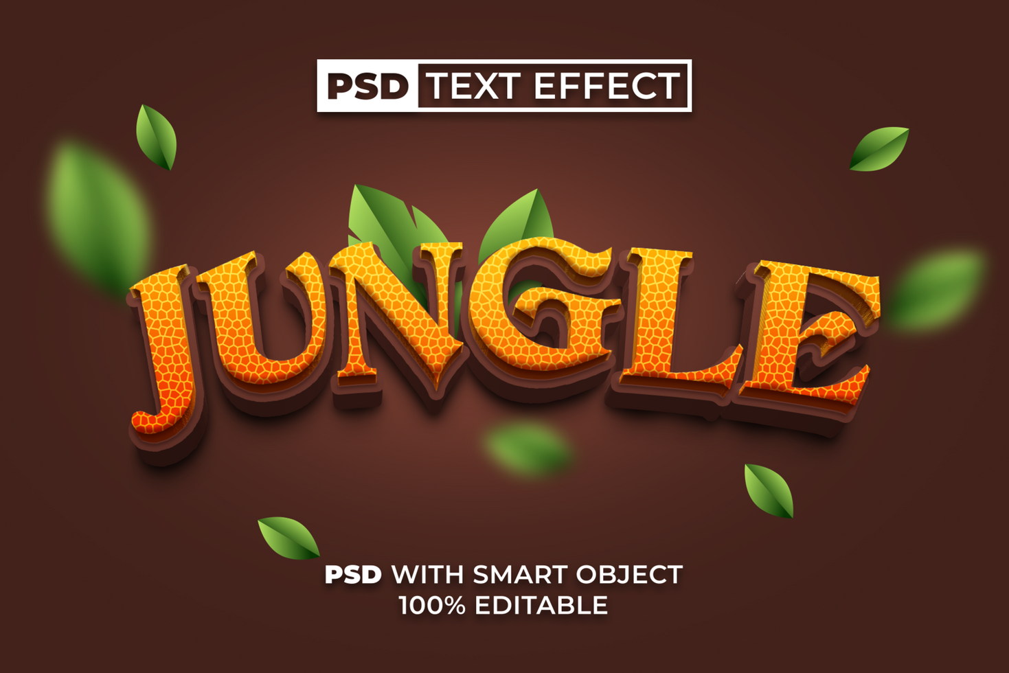 Jungle Text Effect Nature Textured Style psd