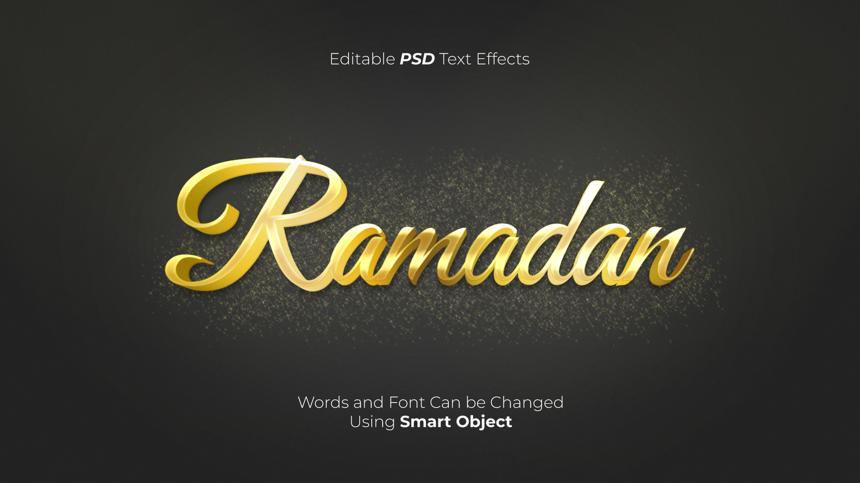 redigerbar guld ramadan psd text effekter