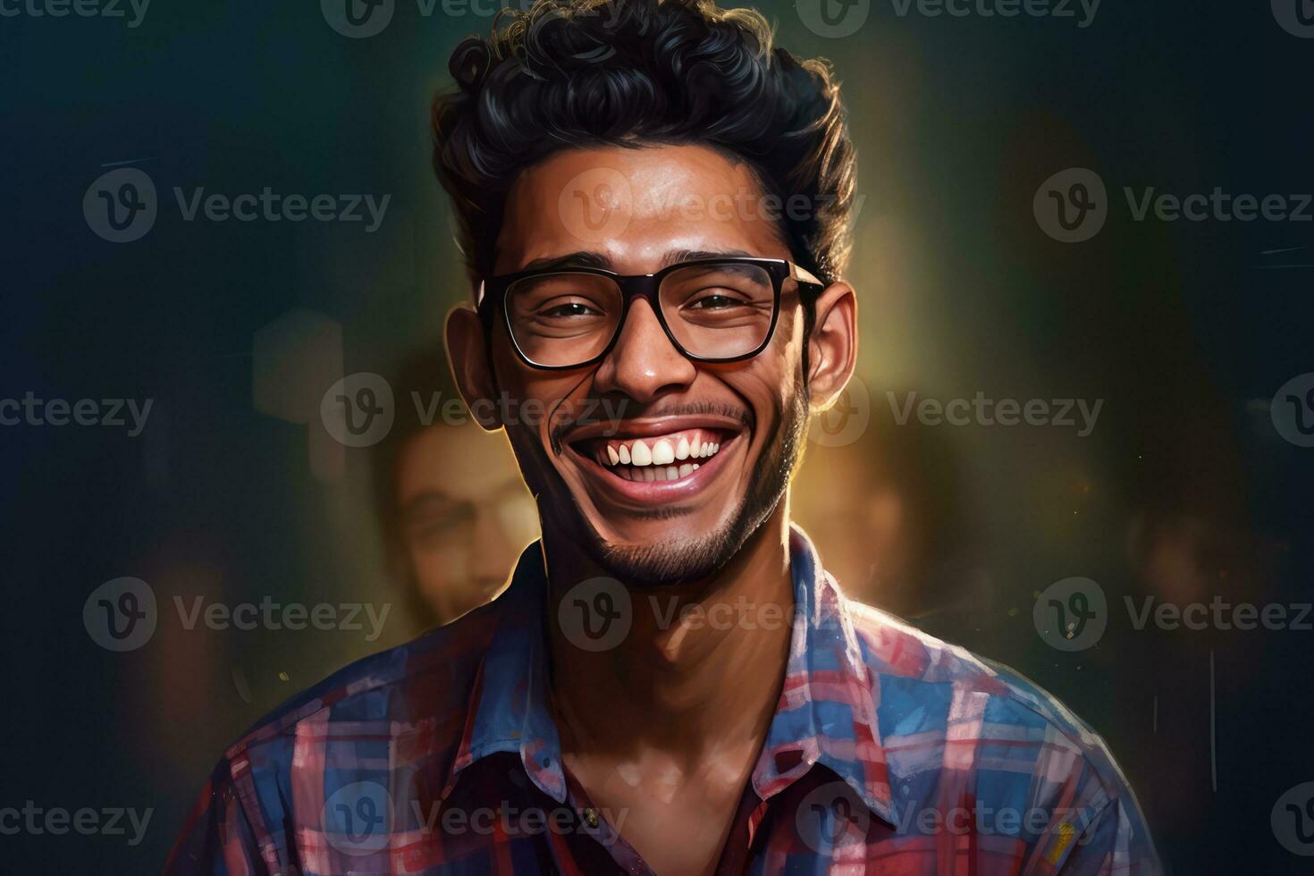 AI generated A Smiling Man in Glasses photo