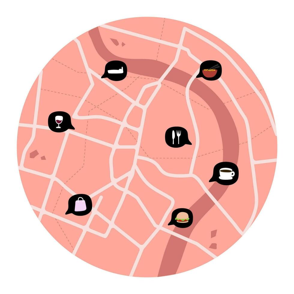 mapa de la ciudad para cualquier tipo de información gráfica digital y publicación impresa. vector