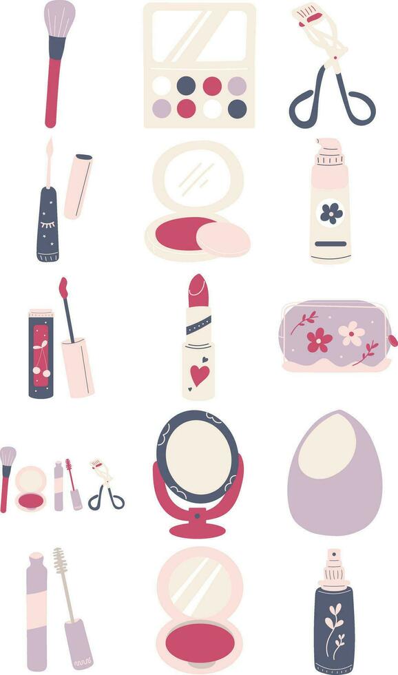 Make Up Illustration Set vector