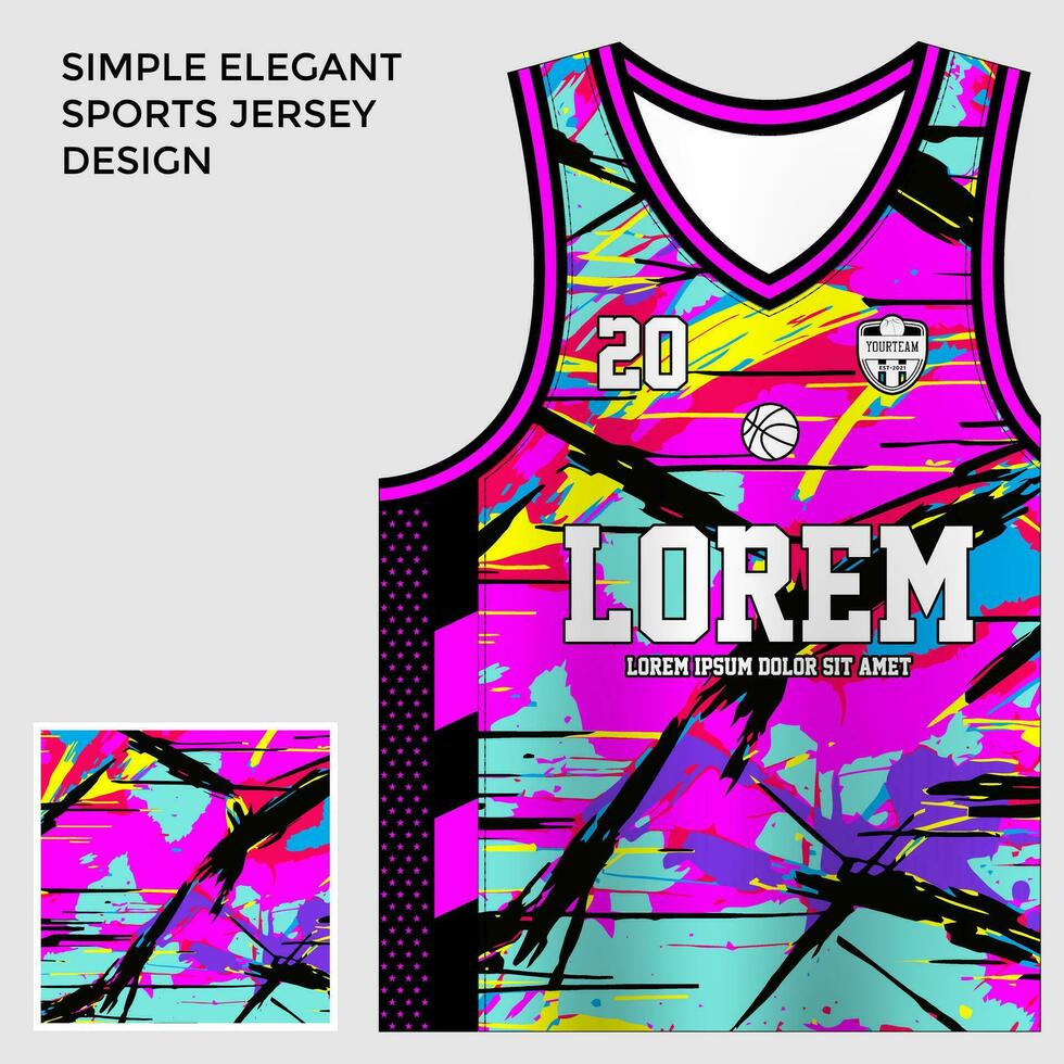 neón vibrante resumen baloncesto sublimación jersey vector