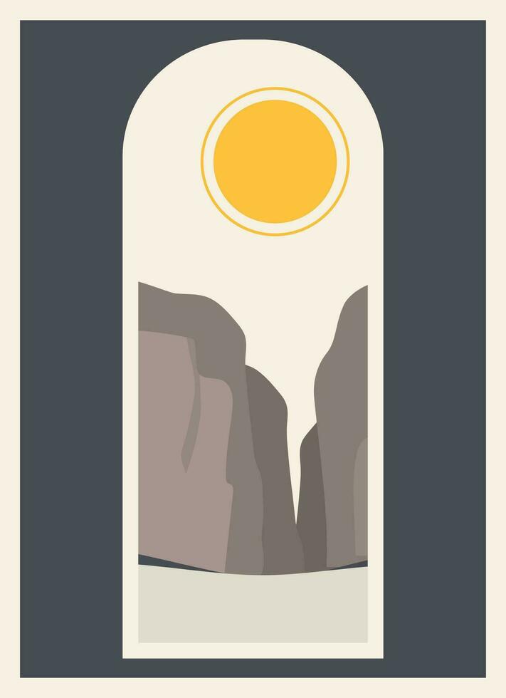 Grand Canyon Arizona view vector illustration. Suitable for print art, poster.