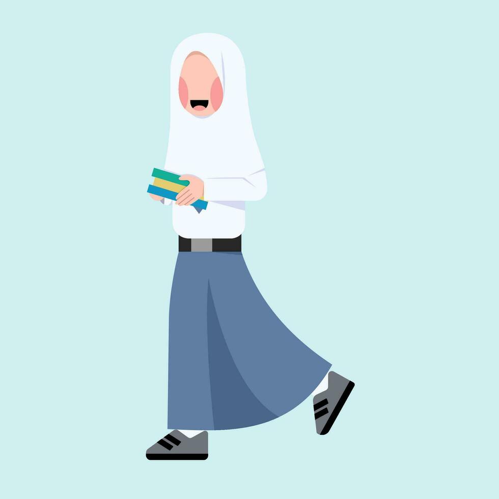 Indonesian Hijab Senior High School Student vector