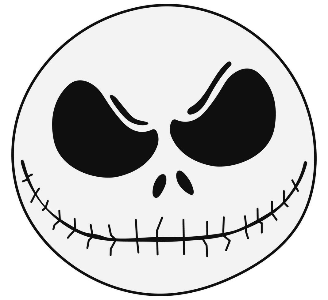 Vector Halloween Faces. Halloween Jack faces silhouettes. Jack Skellington.