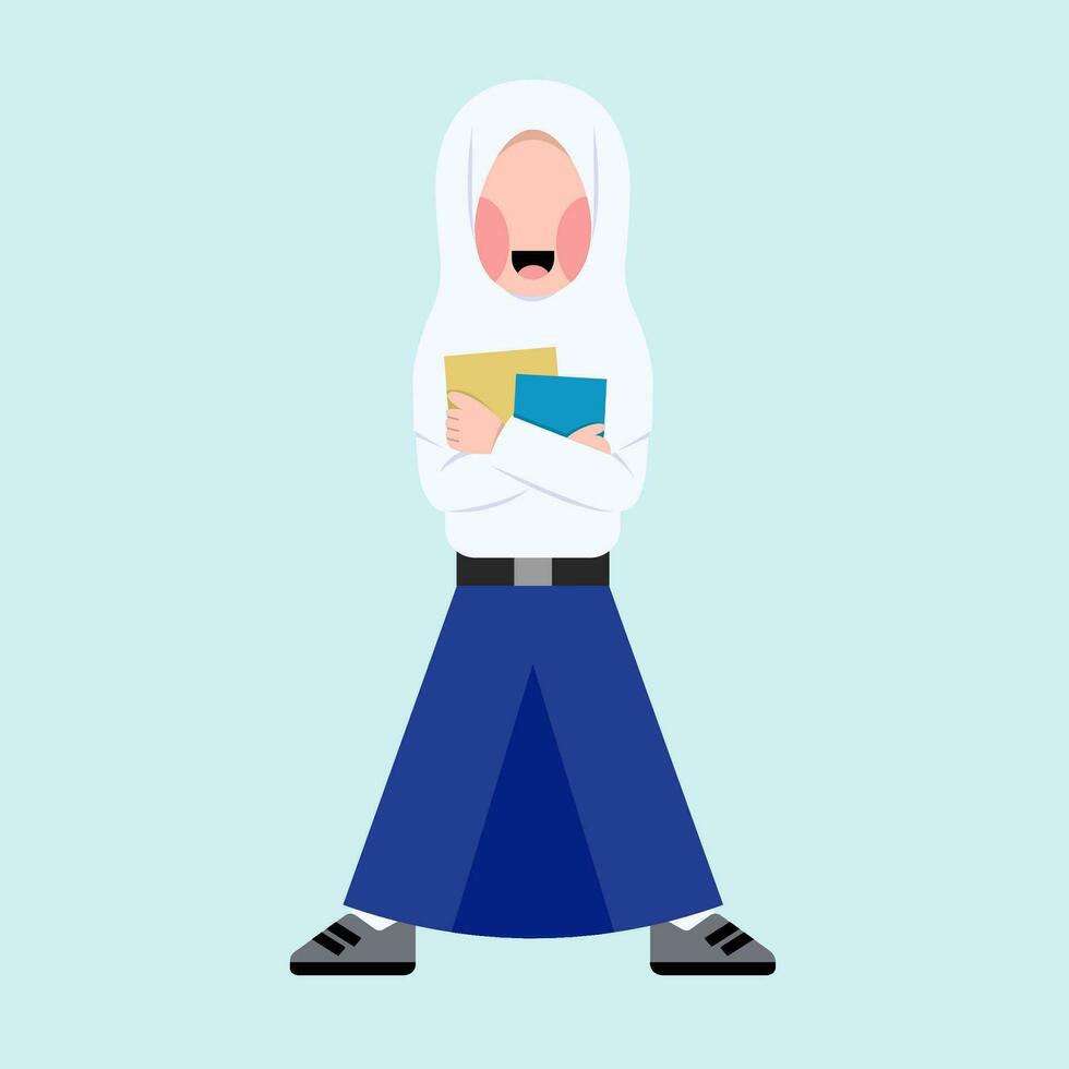 Indonesian Hijab Junior High School Student vector