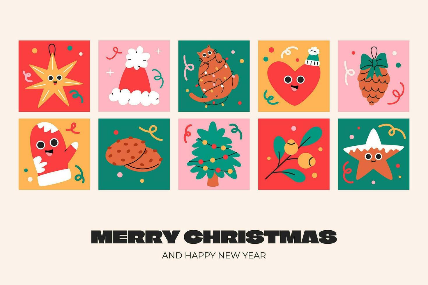 Merry Christmas background in geometric style vector
