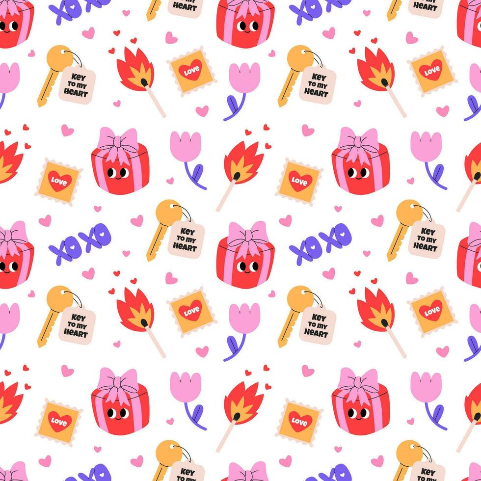 Valentines day seamless pattern vector