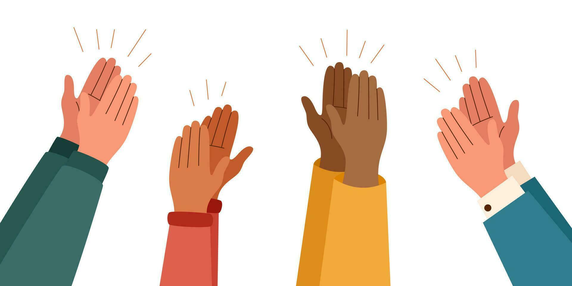 Applauding hands isolated on a white background vector