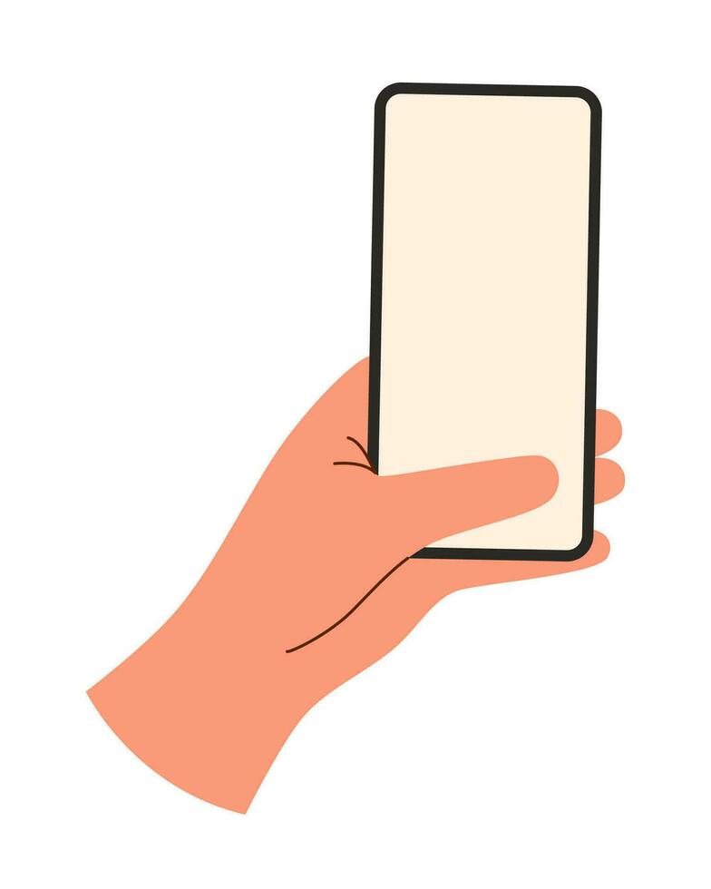 Hand with phone vector