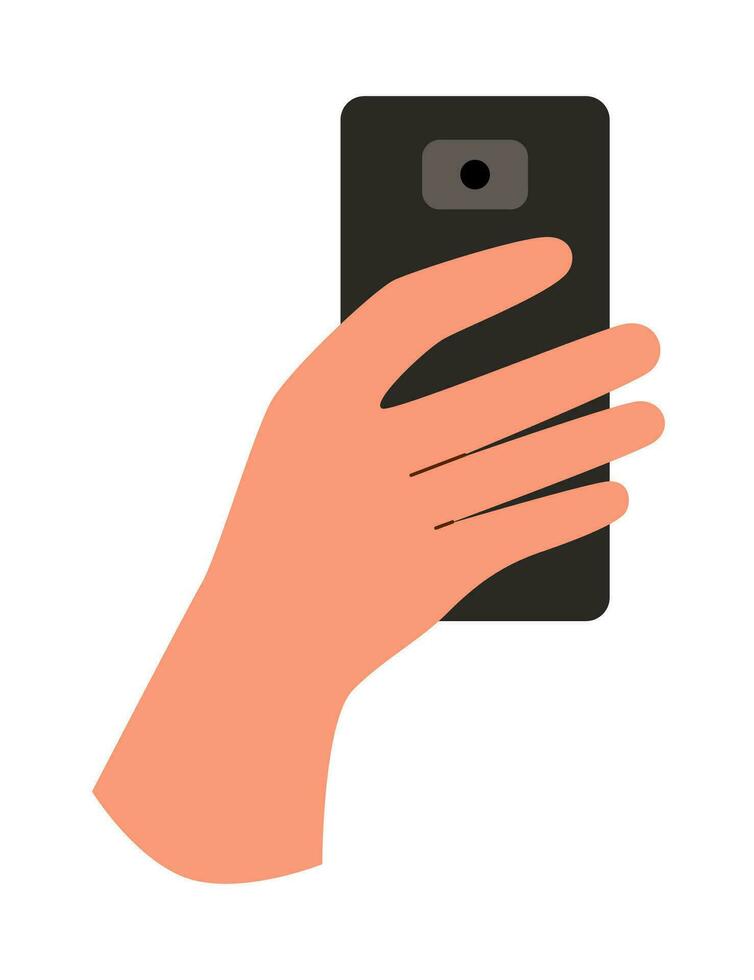 Hand with phone vector