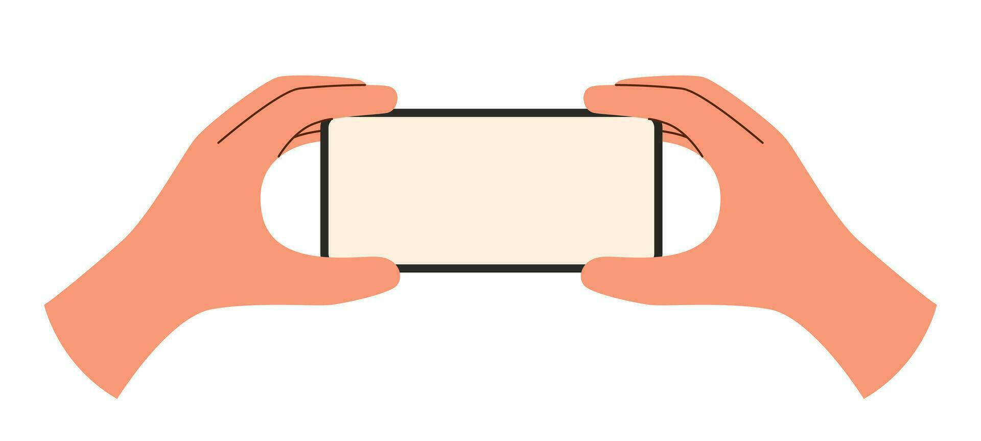 Hands with phone vector