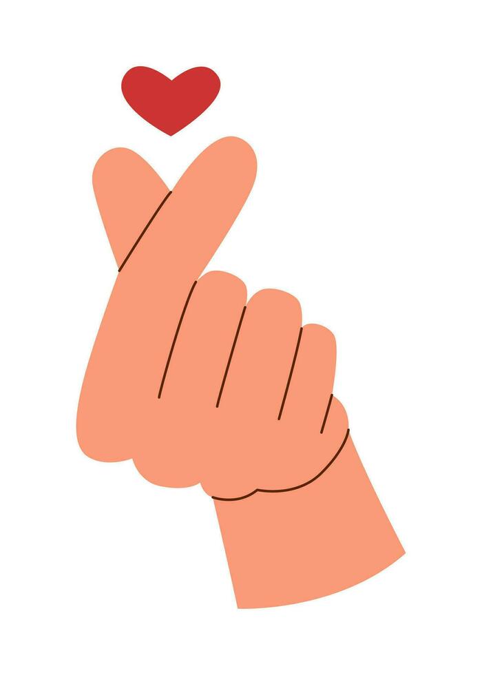 Hand showing heart vector