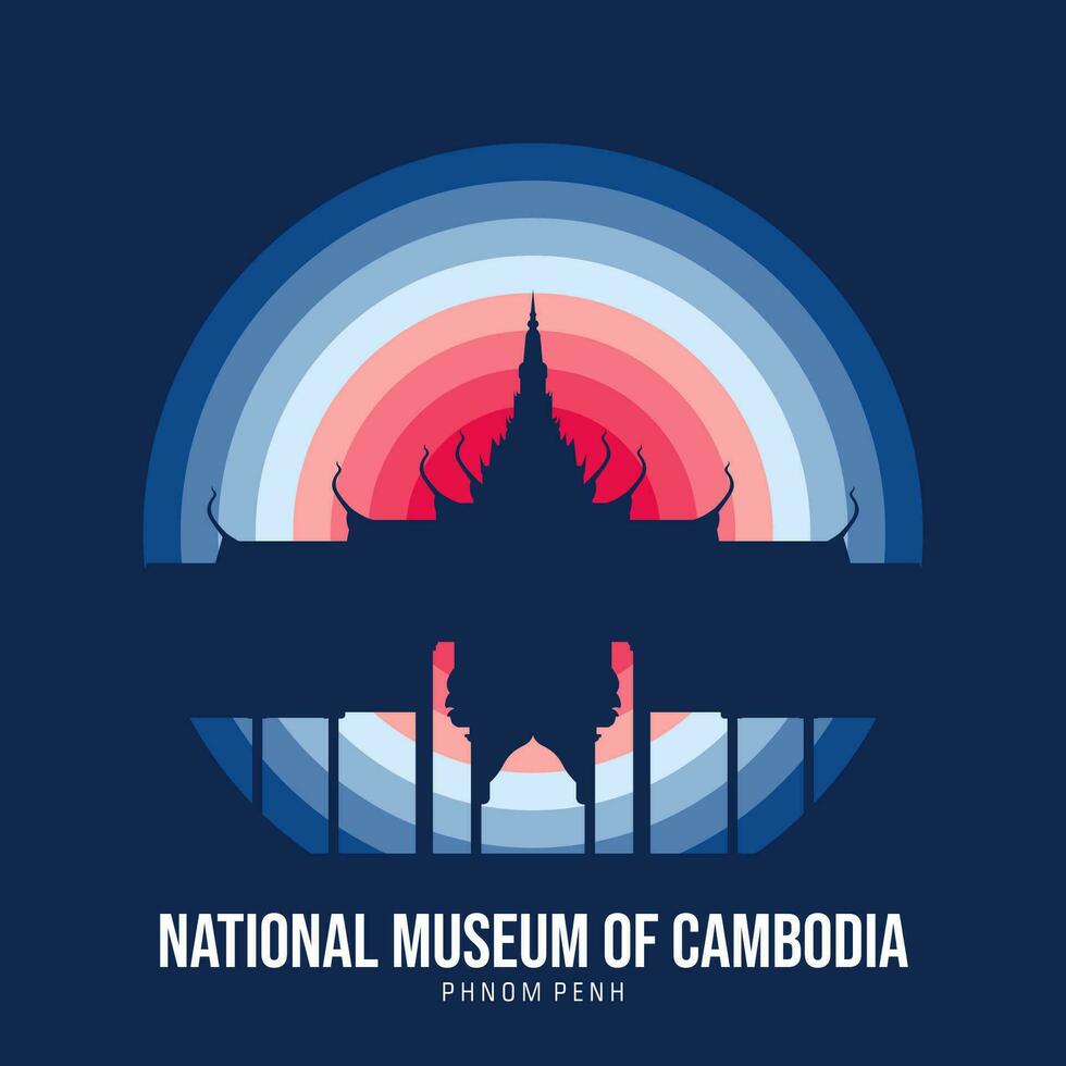 típico camboyano edificios vector fondo, con luz de la luna efecto. vector eps 10