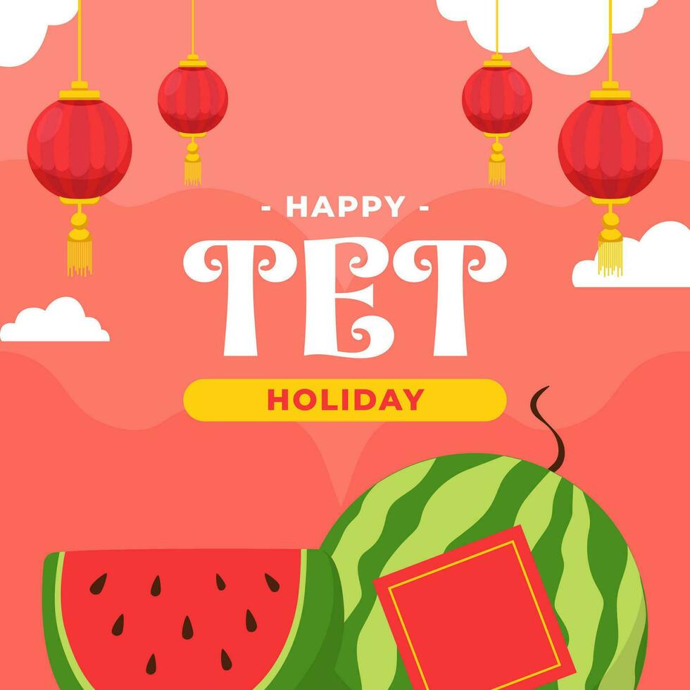 contento tet día festivo. el día de Vietnam ilustración vector antecedentes. vector eps 10