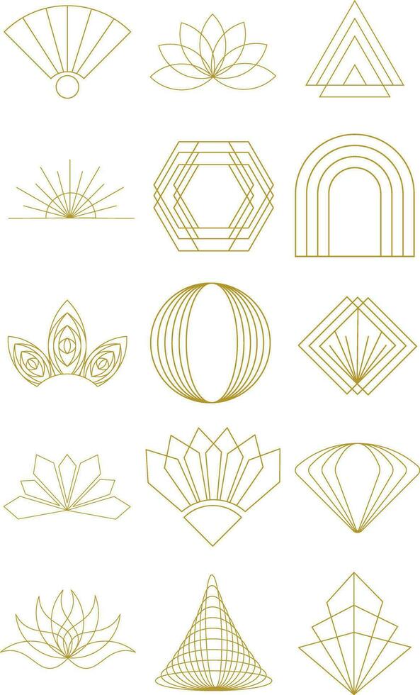 Gold Elegant Logo Elements Set vector