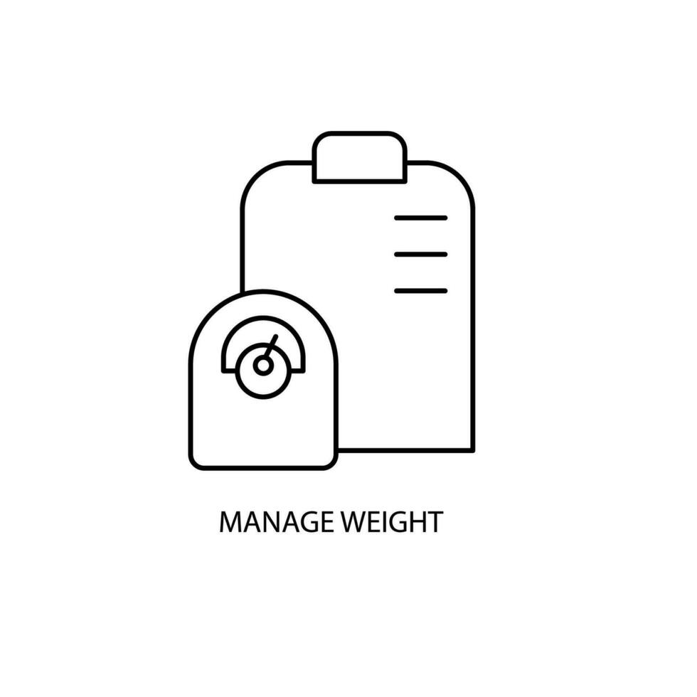 manage weight concept line icon. Simple element illustration. manage weight concept outline symbol design. vector