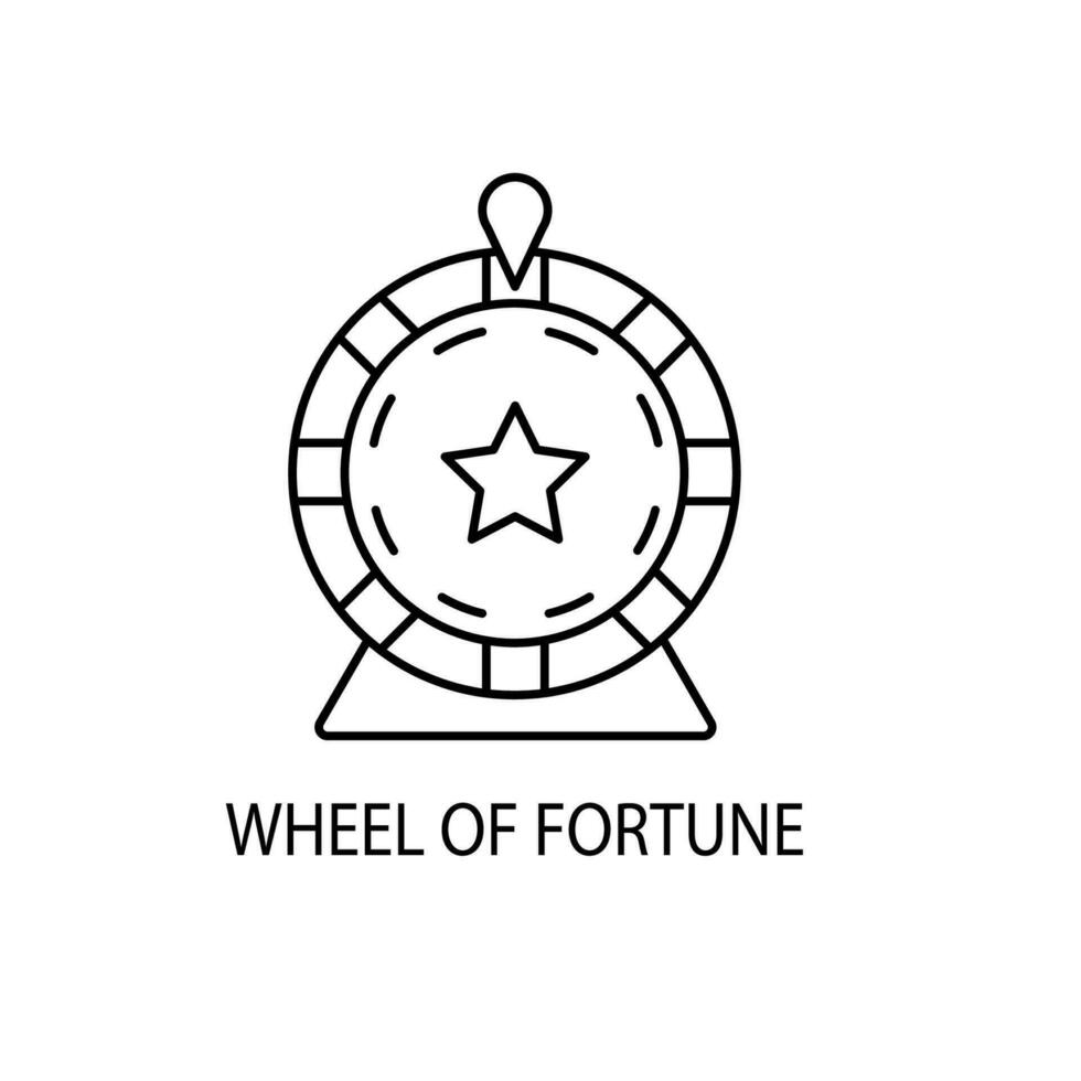 Fortune wheel  concept line icon. Simple element illustration. Fortune wheel  concept outline symbol design. vector