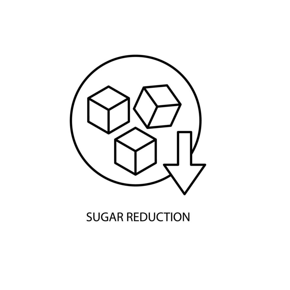 azúcar reducción concepto línea icono. sencillo elemento ilustración. azúcar reducción de azúcar reducción concepto contorno símbolo diseño. vector
