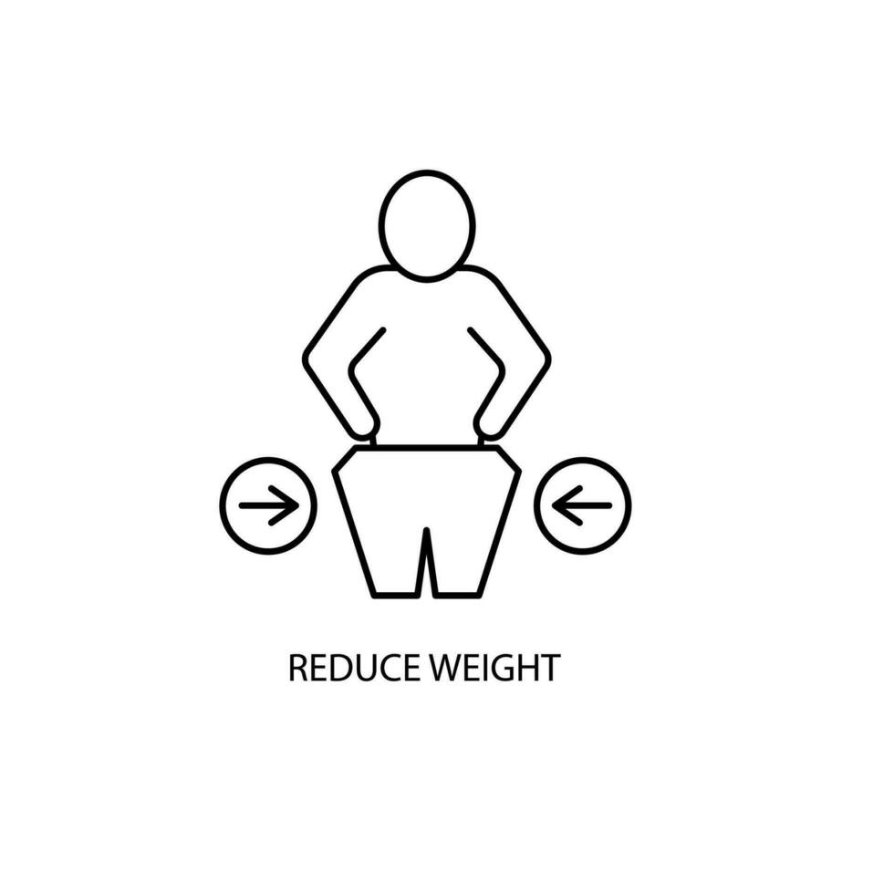 reduce weight concept line icon. Simple element illustration. reduce weight concept outline symbol design. vector