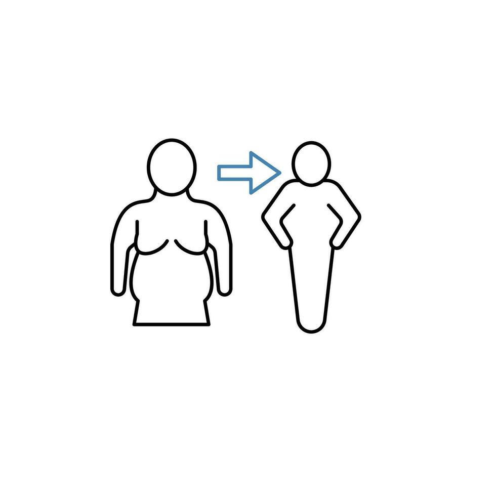 Lose weight concept line icon. Simple element illustration. Lose weight concept outline symbol design. vector