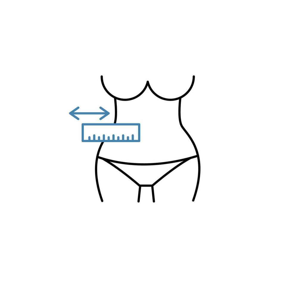 body measurements concept line icon. Simple element illustration. body measurements concept outline symbol design. vector