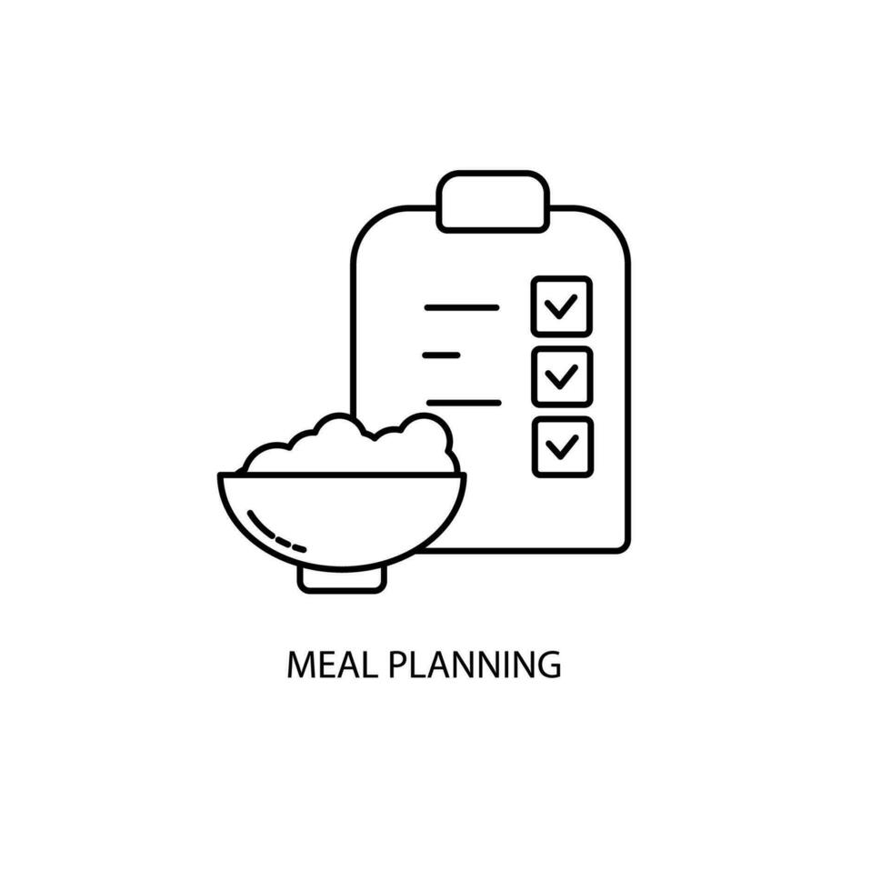 meal planning concept line icon. Simple element illustration. meal planning concept outline symbol design. vector