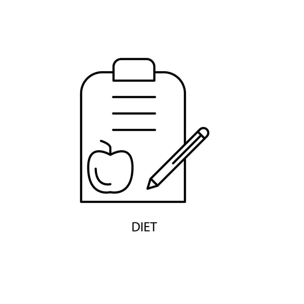 diet concept line icon. Simple element illustration. diet concept outline symbol design. vector