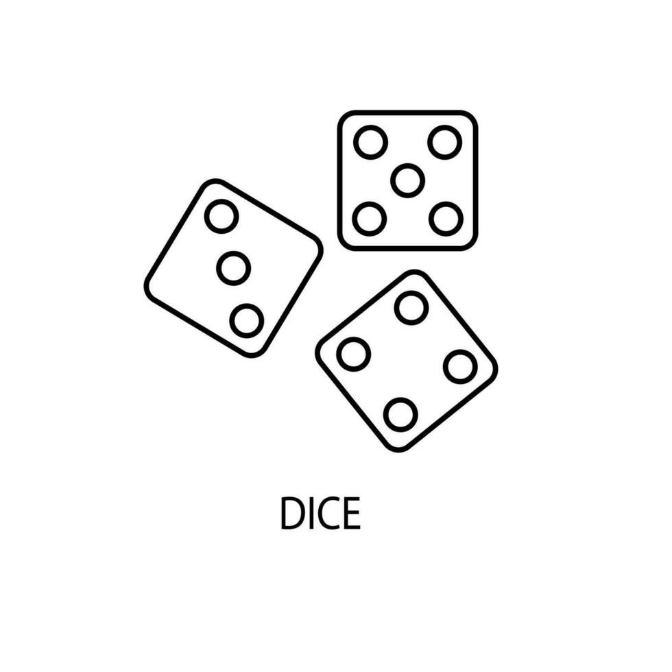 Dice concept line icon. Simple element illustration. Dice concept outline symbol design. vector