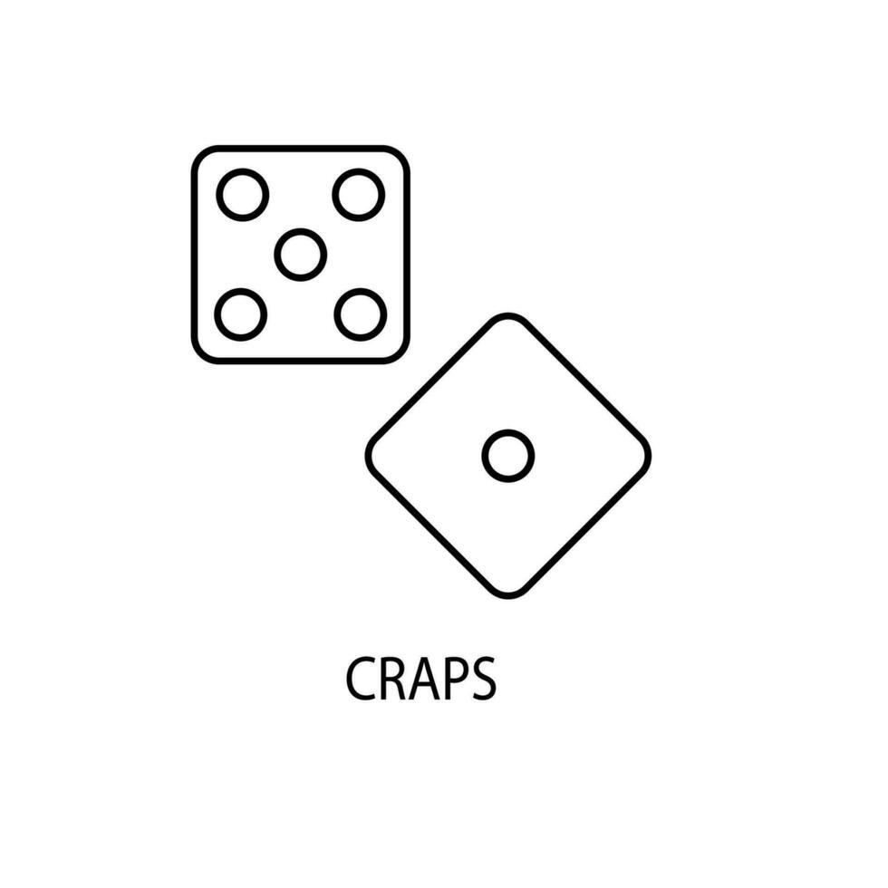 craps concept line icon. Simple element illustration. craps concept outline symbol design. vector