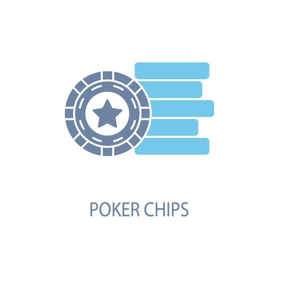 Poker chips concept line icon. Simple element illustration. Poker chips concept outline symbol design. vector