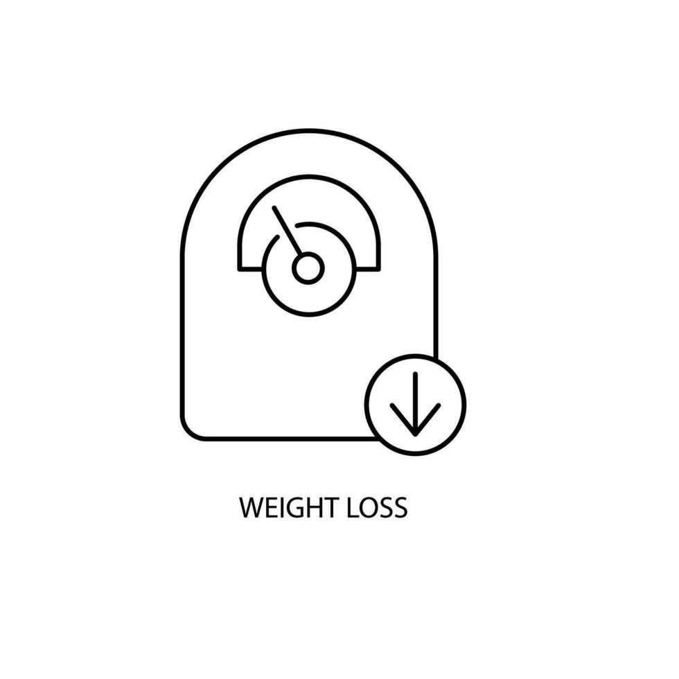 Weight loss concept line icon. Simple element illustration. Weight loss concept outline symbol design. vector