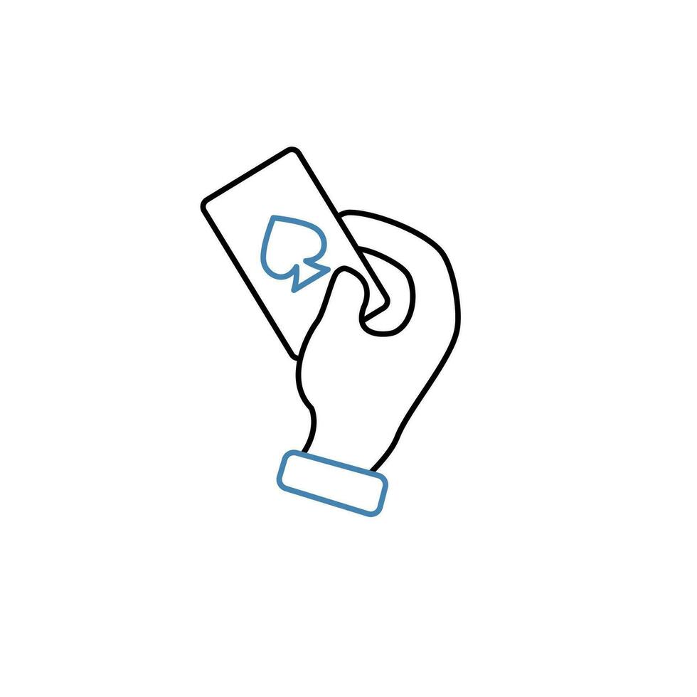 playing cards concept line icon. Simple element illustration. playing cards concept outline symbol design. vector