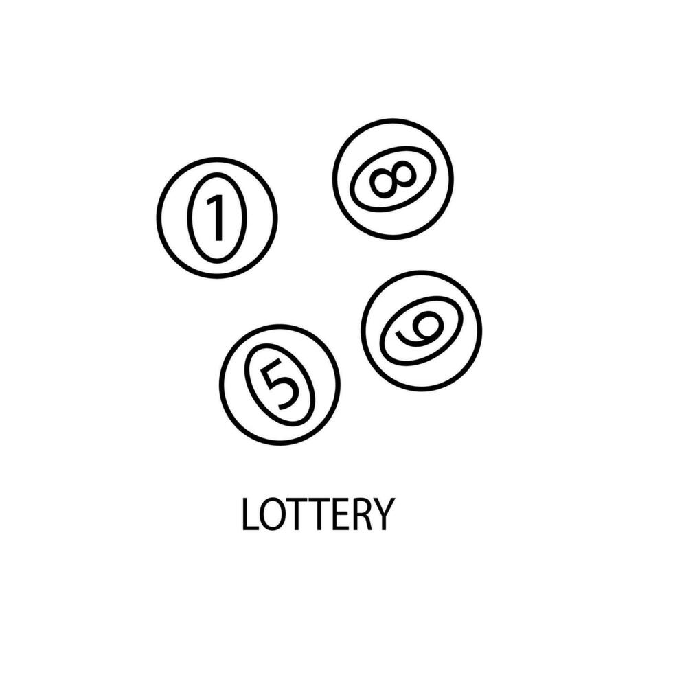 Lottery balls concept line icon. Simple element illustration. Lottery balls concept outline symbol design. vector