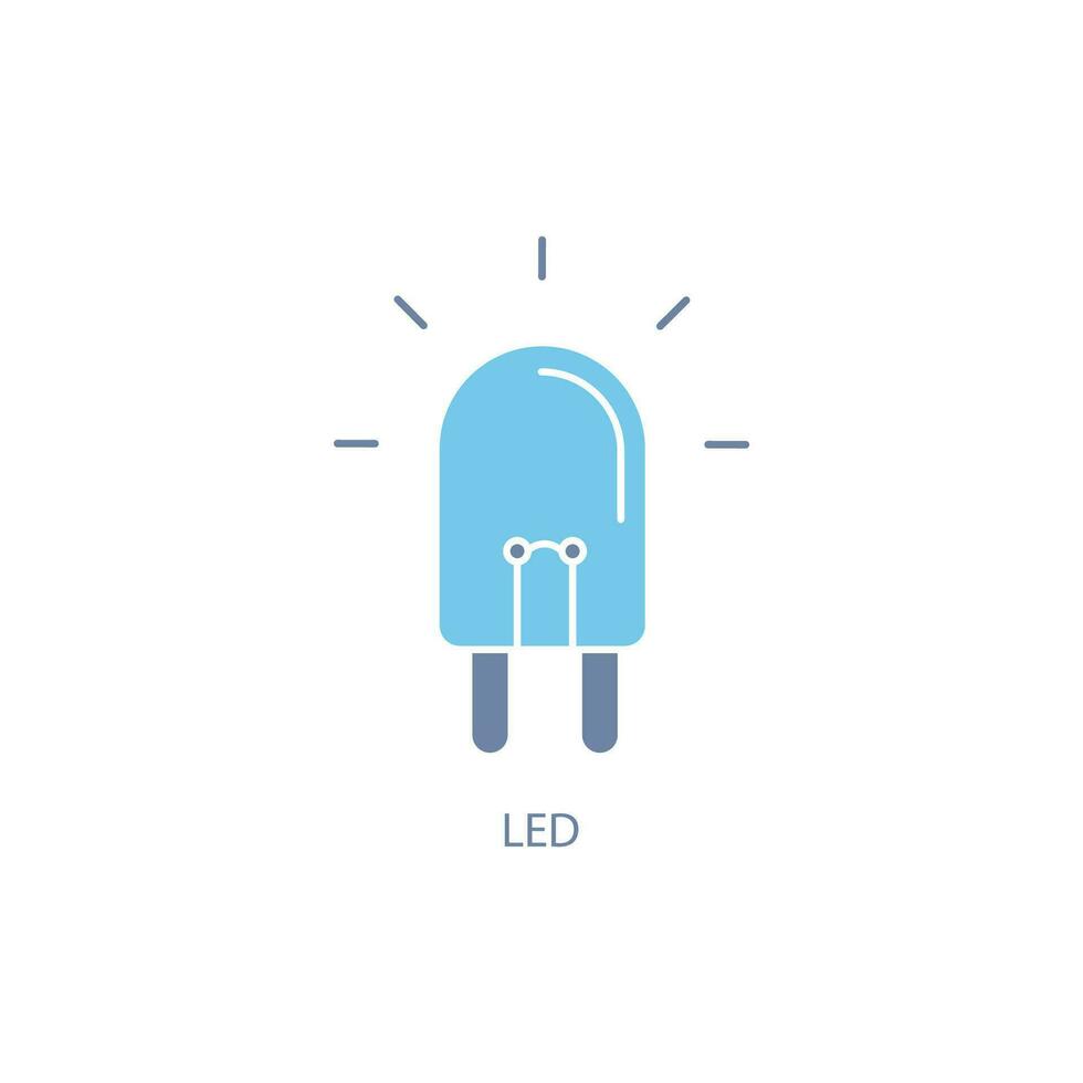 LED concepto línea icono. sencillo elemento ilustración. LED concepto contorno símbolo diseño. vector