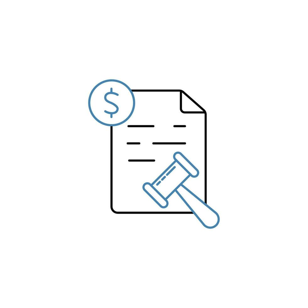 tax penalty concept line icon. Simple element illustration. tax penalty concept outline symbol design. vector